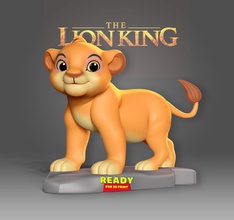 young simba lion figure cute statue pet animal 3dprint toy cartoon kid anime movie zbrush sculpture cat miniatures figurines 3d print model - Mito3D