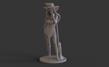 joven bruja Víspera Santos magia mago brujería calabaza escalofriante sombrero obsesionado Arte esculturas 3d print model - Mito3D