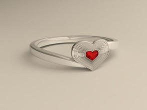 seu amor especial jóias valentine anel coração de prata ouro ruby gem gemas heartshape anéis centro verdade camada camadas amoroso rock da terra interior 3d print model - Mito3D