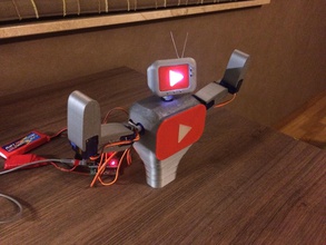 youtube mascot robot interactive technology fun diy toy printable futuristic future servo arduino nano bot humanoid character sci fi robotics hobby 3d print model - Mito3D