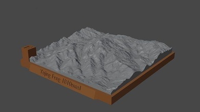 yujing feng mountain landscape volcano terrain environment nature photogrammetry elevation dem science 3d print model - Mito3D