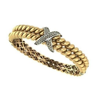 yurman pulsera joya oro joyería david imprimible diamante esposas 3d print model - Mito3D