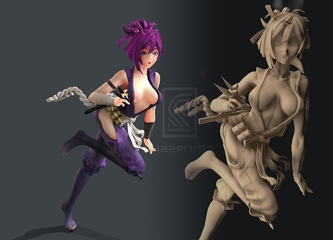 yuzuriha hell paradise anime character woman kunoichi ninja nice japan figure art sculptures 3D print model - Mito3D