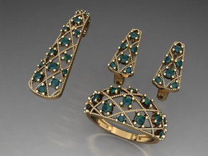 z04- diamond set rings necklace jewelry gems fashion gold design silver ring elegant shining gem bracelet earring pendant sapphire women wedding 3d print model - Mito3D