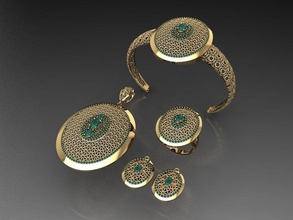 z10- diamond set rings necklace jewelry gems fashion gold design silver ring elegant shining gem bracelet earring pendant sapphire women wedding 3d print model - Mito3D