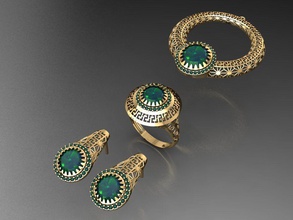 z12- diamond set rings necklace jewelry gems fashion gold design silver ring elegant shining gem bracelet earring pendant sapphire women wedding 3d print model - Mito3D