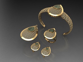 z13 diamante impostato anelli collana gioielleria gemme moda oro design argento squillare elegante splendente gemma braccialetto orecchino pendente zaffiro donne nozze 3d print model - Mito3D