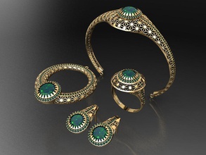 z14- diamond set rings necklace jewelry gems fashion gold design silver ring elegant shining gem bracelet earring pendant sapphire women wedding 3d print model - Mito3D