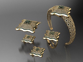 z15 diamante impostato anelli collana gioielleria gemme moda oro design argento squillare elegante splendente gemma braccialetto orecchino pendente zaffiro donne nozze 3d print model - Mito3D