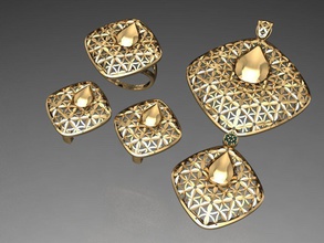 z17 diamante conjunto argolas colar joalheria joias moda ouro Projeto prata anel elegante brilhando gema pulseira brinco pingente safira mulheres Casamento 3d print model - Mito3D