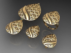 z19- diamond set rings necklace jewelry gems fashion gold design silver ring elegant shining gem bracelet earring pendant sapphire women wedding 3d print model - Mito3D