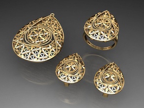 z29- diamond set rings necklace jewelry gems fashion gold design silver ring elegant shining gem bracelet earring pendant sapphire women wedding 3d print model - Mito3D