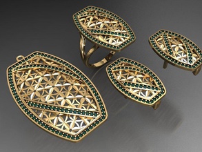 z32 diamante conjunto argolas colar joalheria joias moda ouro Projeto prata anel elegante brilhando gema pulseira brinco pingente safira mulheres Casamento 3d print model - Mito3D