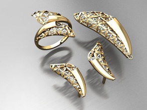 z41 diamante conjunto argolas colar joalheria joias moda ouro Projeto prata anel elegante brilhando gema pulseira brinco pingente safira mulheres Casamento 3d print model - Mito3D