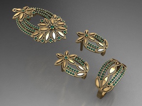 z47- diamond set rings necklace jewelry gems fashion gold design silver ring elegant shining gem bracelet earring pendant sapphire women wedding 3d print model - Mito3D