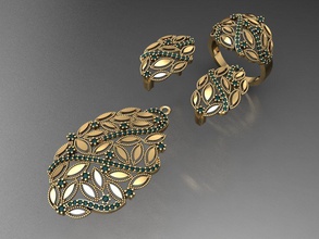 z54 diamante conjunto argolas colar joalheria joias moda ouro Projeto prata anel elegante brilhando gema pulseira brinco pingente safira mulheres Casamento 3d print model - Mito3D
