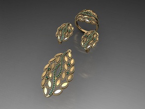 z55- diamond set rings necklace jewelry gems fashion gold design silver ring elegant shining gem bracelet earring pendant sapphire women wedding 3d print model - Mito3D