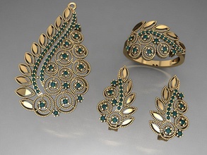 z58- diamond set rings necklace jewelry gems fashion gold design silver ring elegant shining gem bracelet earring pendant sapphire women wedding 3d print model - Mito3D