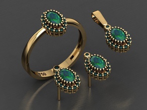 z66 diamante conjunto argolas colar joalheria joias moda ouro Projeto prata anel elegante brilhando gema pulseira brinco pingente safira mulheres Casamento 3d print model - Mito3D