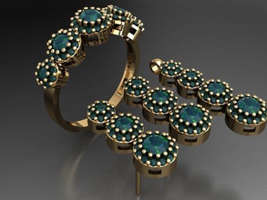 z68 diamante conjunto argolas colar joalheria joias moda ouro Projeto prata anel elegante brilhando gema pulseira brinco pingente safira mulheres Casamento 3d print model - Mito3D