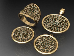 z71 diamante conjunto joalheria moda ouro Projeto prata anel luxo elegante brilhando arte colar gema pulseira brinco pingente safira argolas 3d print model - Mito3D