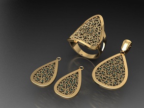 z74 diamante impostato gioielleria moda oro design argento squillare lusso elegante splendente arte collana gemma braccialetto orecchino pendente zaffiro donne anelli 3d print model - Mito3D