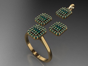 z76 diamante squillare gioielleria moda oro design argento lusso elegante splendente arte collana gemma braccialetto orecchino pendente zaffiro donne impostato anelli 3d print model - Mito3D
