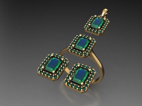 z77- diamond set jewelry fashion gold design silver ring luxury elegant shining art necklace gem bracelet earring pendant sapphire women rings 3d print model - Mito3D