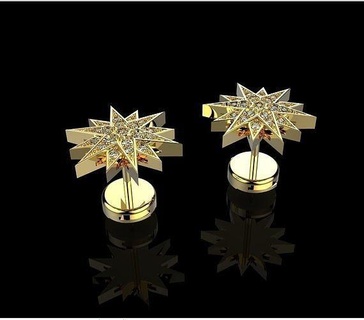 orecchini n5 oro gioielleria argento stampabile diamante anelli squillare gioiello 3d print model - Mito3D