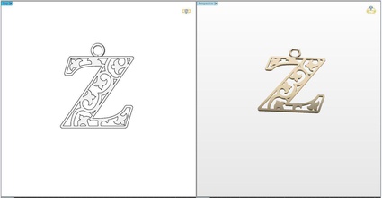 z lettre pendentif bijoux d'argent or vêtements pendentifs 3d print model - Mito3D