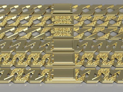 Verknüpfung Jungs normal Gold kubanisch schwer Belcher Tulpe Sattel Bewahrer Schmuck 9k 9ct 14k 14ct Muster Ring Kette Armbänder 3d print model - Mito3D