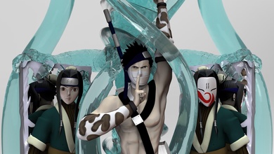 zabuza chercher naruto anime manga ninja lame arme assassin art sculptures 3d print model - Mito3D