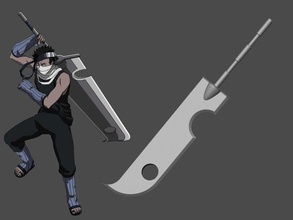 zabuza espada cosplay naruto shippuden stl expediente accesorios impresión anime maga juegos juguetes víspera santos ninja asesino arma 3d print model - Mito3D