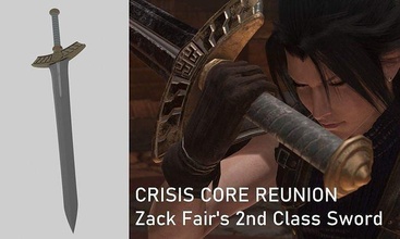 zack fair 2nd class sword - crisis core reunion final fantasy 7 vii soldier remake games toys game accessories 3d print model - Mito3D