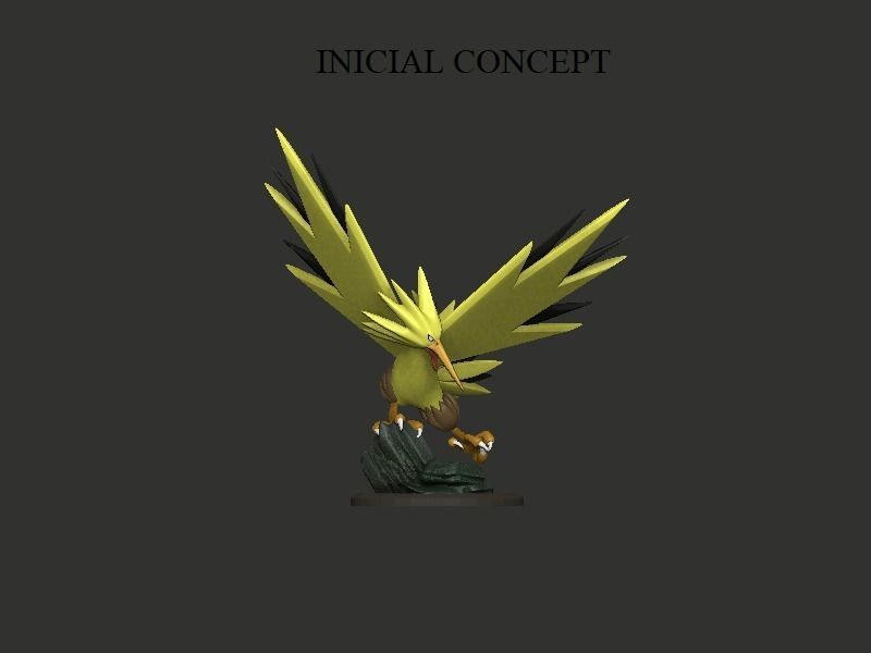 zapdos legendary pokemon wing nintendo games card boardgame toy figure actionfigure sculpture video game toys 3D print model - Mito3D