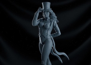 zatanna 3d print model woman girl beautiful body dc print3d fdm resin art statue sculpture games toys 3d print model - Mito3D