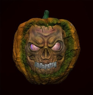 zbrush pumkim head zombie character horror monster creepy halloween art sculptures 3d print model - Mito3D