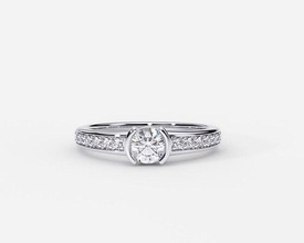zdr 219 squillare diamante gioielleria stampabile anelli nozze Fidanzamento gemma gioiello oro argento cad 3d print model - Mito3D