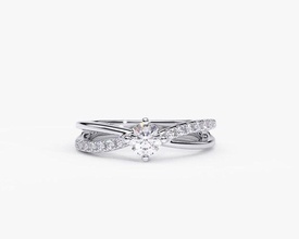 zdr0144 bijoux platine engagement luxe mariage or imprimable diamant bague sterling précieux anneaux 3d print model - Mito3D