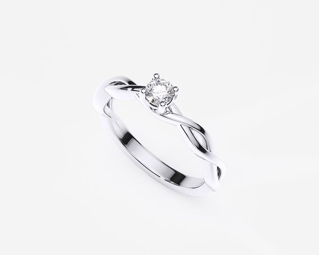 zdr0158 engagement bague diamant in centre platine brillant bijoux luxe mariage or argent imprimable mode beauté élégant sterling gemme anneaux 3D print model - Mito3D