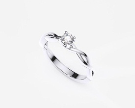 zdr0158 noivado anel diamante in centro platina brilhando joalheria luxo casamento ouro prata imprimível brilhante moda beleza elegante esterlina gema diamantado argolas 3d print model - Mito3D