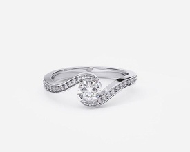 zdr0192 gioielleria argento stampabile diamante Fidanzamento squillare nozze platino oro bianca gioiello sterlina anelli 3d print model - Mito3D