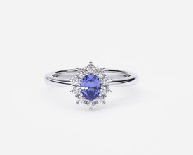 zdr0195 oval tanzanite diamond ring jewelry engagement wedding luxury printable sterling jewel jewellery platinum silver precious rings 3d print model - Mito3D