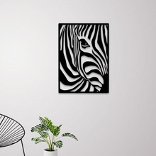 zebra retrato parede arte selvagem animal interior casa 3d 2d decoração natureza terra mamífero silhueta 3d print model - Mito3D