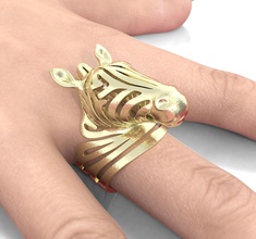 cebra anillo premio ganador joyería joya accesorios moda animal anillos joyerías 3d impresión impreso stl 3d print model - Mito3D