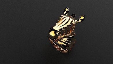 zebra ring fashion gold sliver jewelry rings 3d print model - Mito3D