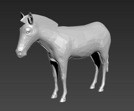 zebra horse in polygons goog zoo rend science math 3d print model - Mito3D