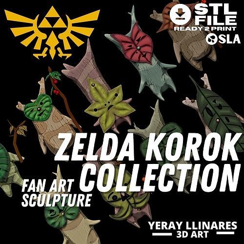 zelda korok fanart collection 3d sculpture kologs collectibles video games printing art sculptures 3D print model - Mito3D