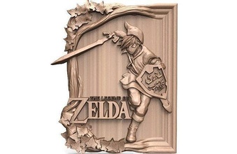 Zelda bağlantı cnc 4 Rahatlama Sanat deko Artcam istemek nintendo video oyunu işaretler logolar 3d print model - Mito3D