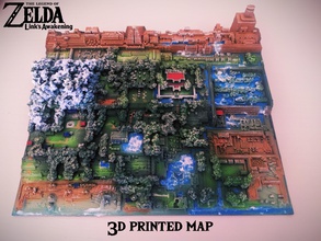 zelda link s risveglio mappa nintendo una pop cultura retrò di gioco i videogiochi città video architettura l'illustrazione mappe giochi giocattoli 3d print model - Mito3D